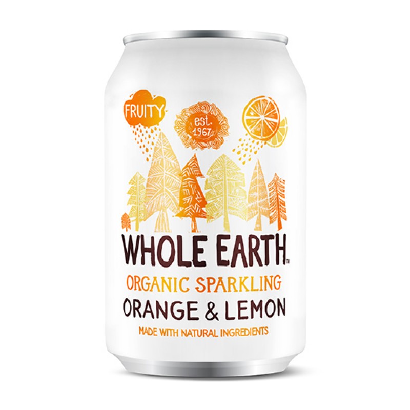 WHOLE EARTH Ανθρακούχο ποτό Πορτοκάλι & Λεμόνι (330ml) Τρόφιμα